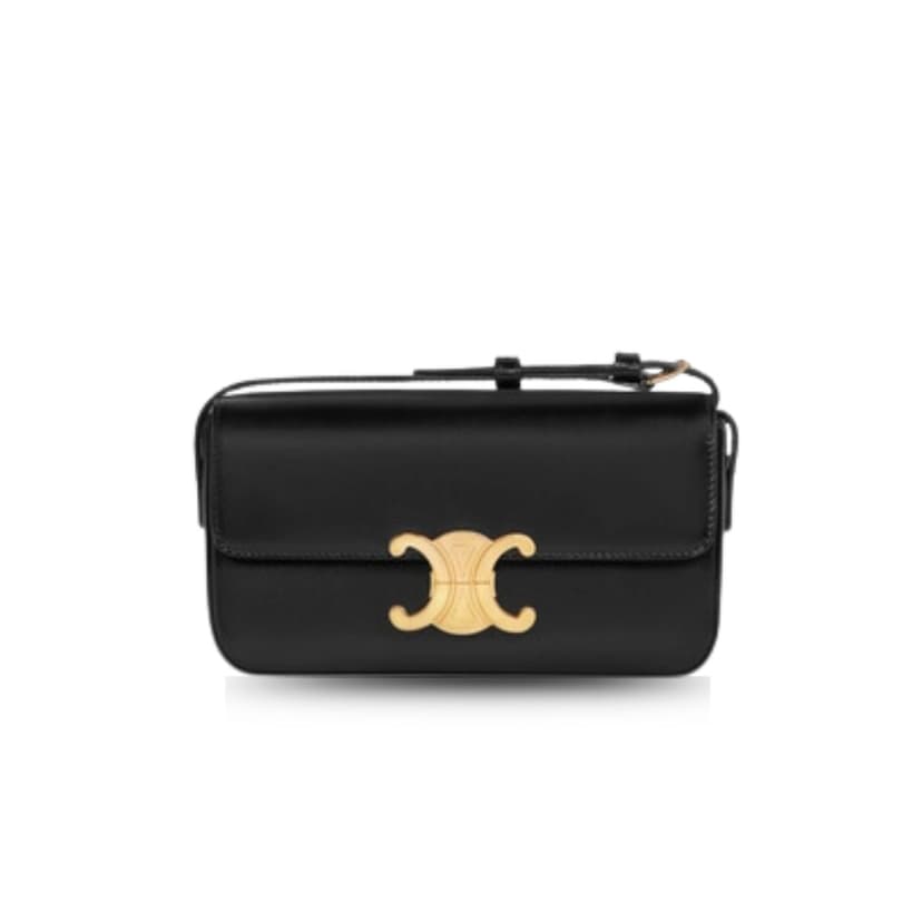 Celine Triomphe Shoulder Bag Black 194143BF4.38NO