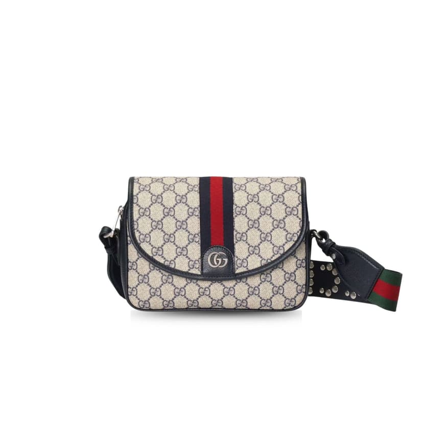 Gucci Ophidia GG Small Shoulder Bag Dark Blue/Beige