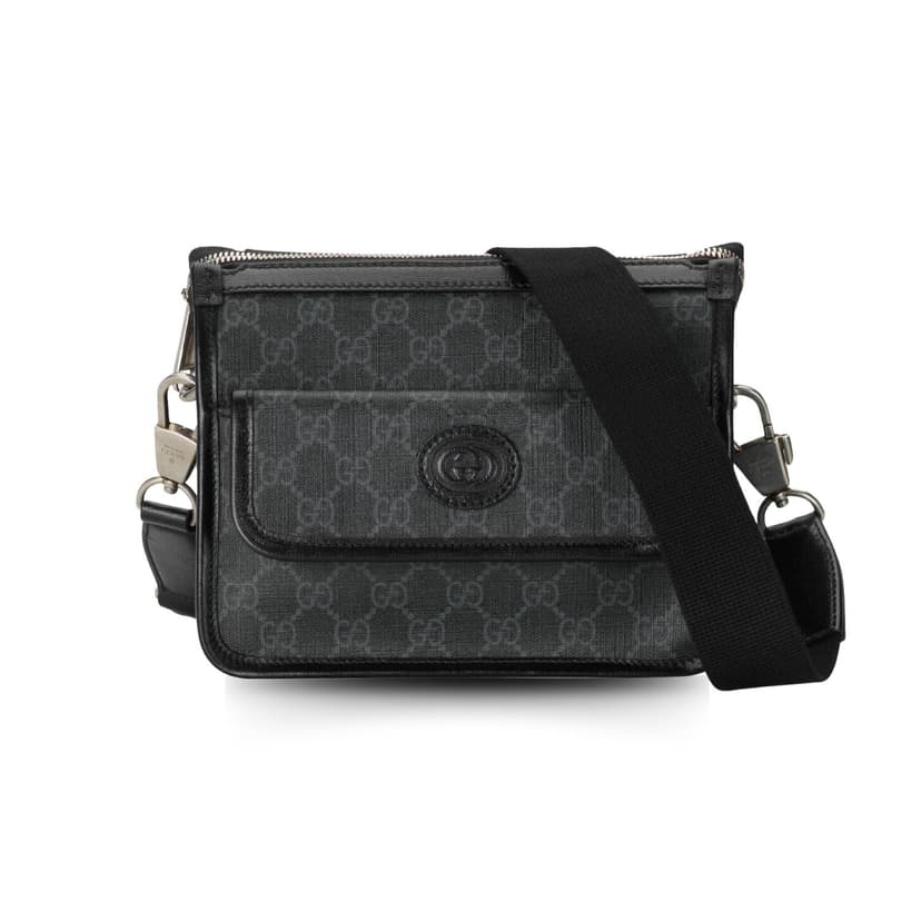 Gucci Messenger Bag With Interlocking G Black Supreme Canvas 674164 92THN 1000