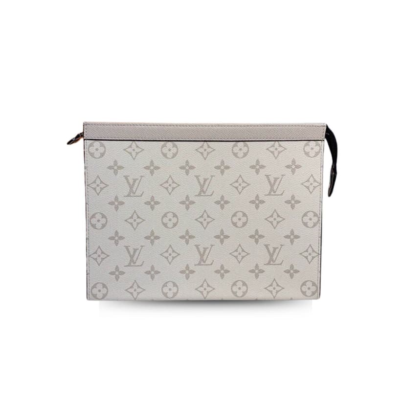 Louis Vuitton Pochette Voyage MM Monogram Eclipse Canvas Silver