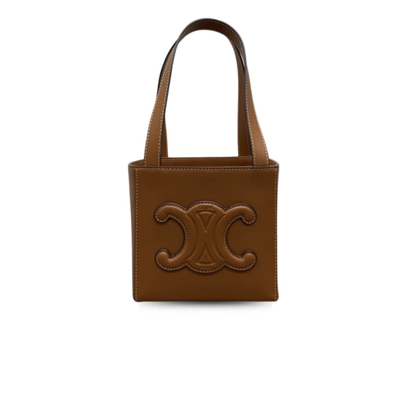 Celine Cube Bag Cuir Triomphe Square Tan