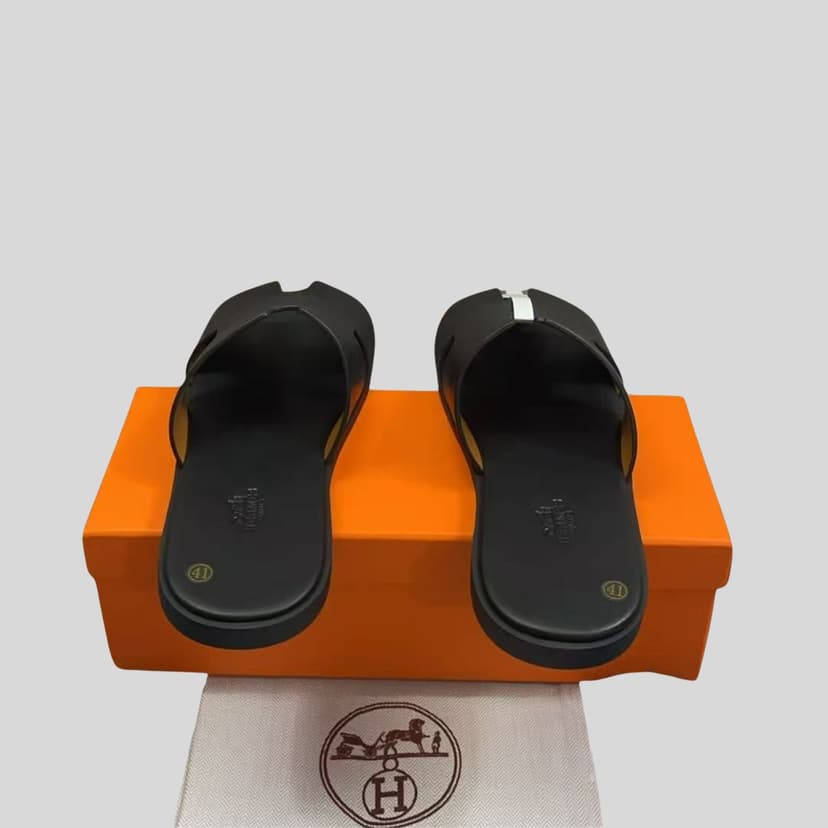 Hermes Izmir Sandal Black For Men H041141ZH01425