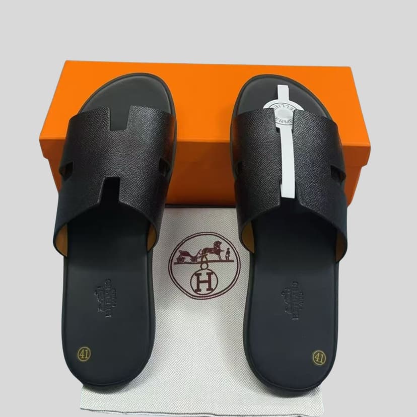 Hermes Izmir Sandal Black For Men H041141ZH01425