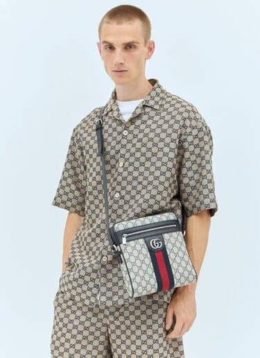 Gucci Ophidia GG Small Messenger Bag Beige And Blue 547926 96IWN 4076