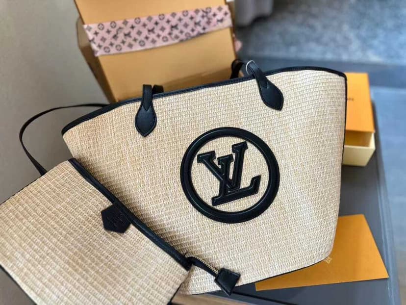 Louis Vuitton Saint Jacques Raffia Beige For Women, Women's Handbags, Shoulder And Crossbody Bags 22.4in/57cm LV