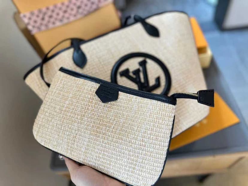 Louis Vuitton Saint Jacques Raffia Beige For Women, Women's Handbags, Shoulder And Crossbody Bags 22.4in/57cm LV