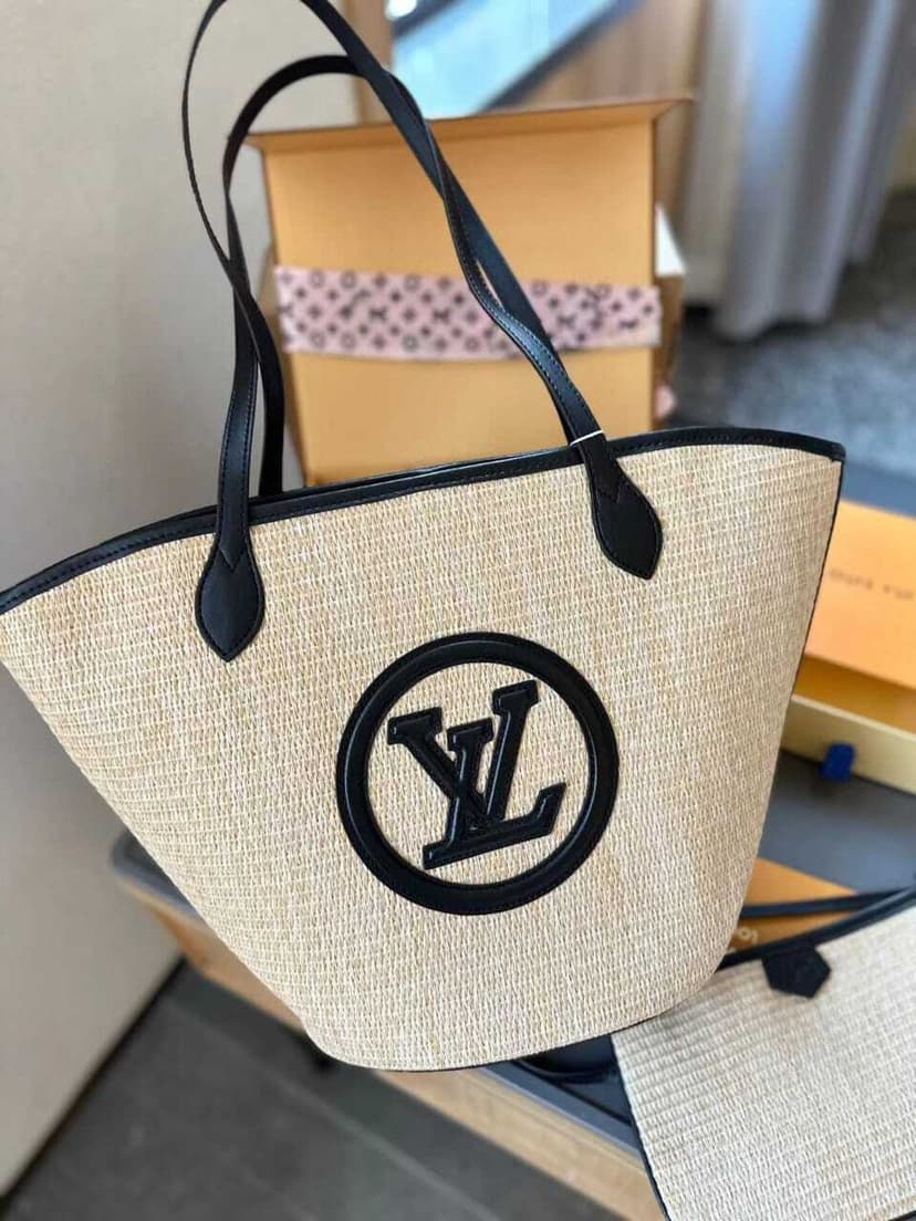 Louis Vuitton Saint Jacques Raffia Beige For Women, Women's Handbags, Shoulder And Crossbody Bags 22.4in/57cm LV