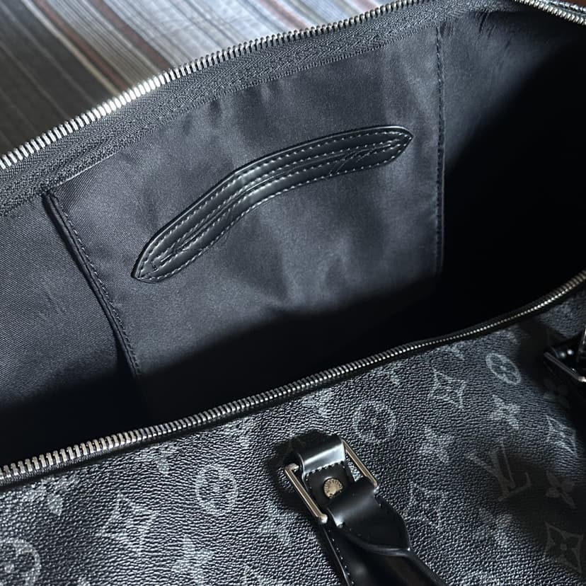 Louis Vuitton Keepall Bandouliere 55 Monogram Eclipse Canvas Black M40605