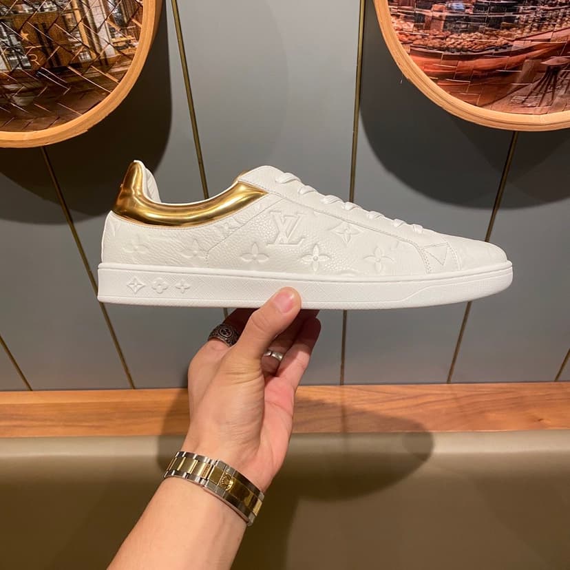Louis Vuitton Luxembourg Sneaker White/Gold For Men LV