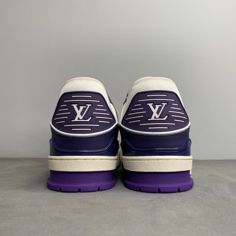Louis Vuitton Trainer Sneaker Mix Of Materials White/Purple Virgil Abloh For Men LV
