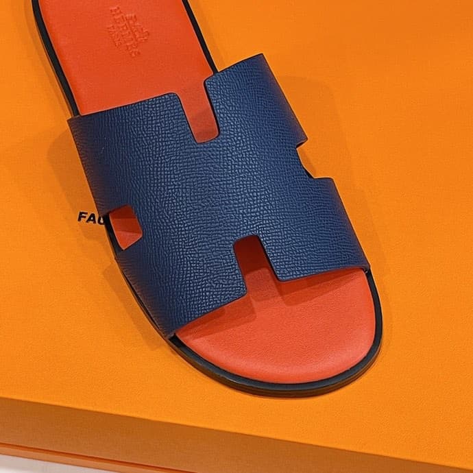 Hermes Izmir Sandal Orange/Blue For Men, Men's Shoes