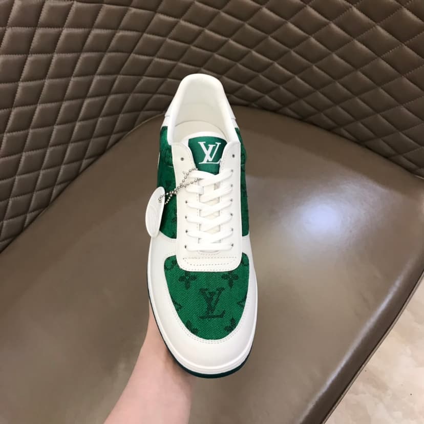 Louis Vuitton Rivoli Sneaker Monogram Metallic Canvas Green/White For Men LV