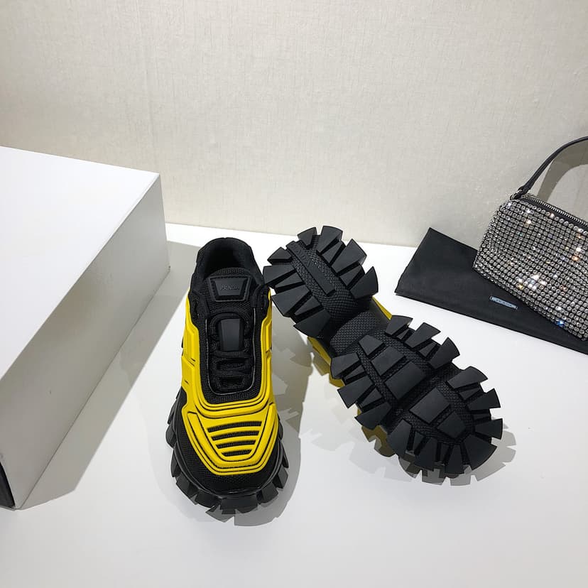 Prada Cloudbust Thunder Sneakers Yellow/Black For Women 2.4in/60mm PRD 2EG293_3LFV_F0010