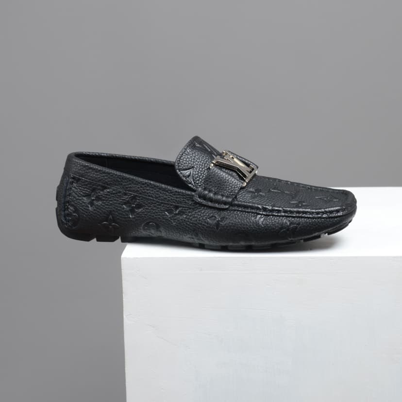 Classic Black Moccasin Shoes - 1A9F9Q