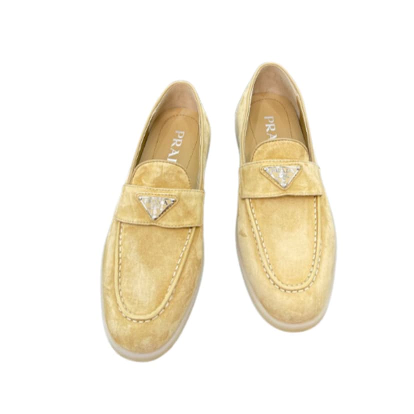 Prada Brushed Loafers Beige For Women