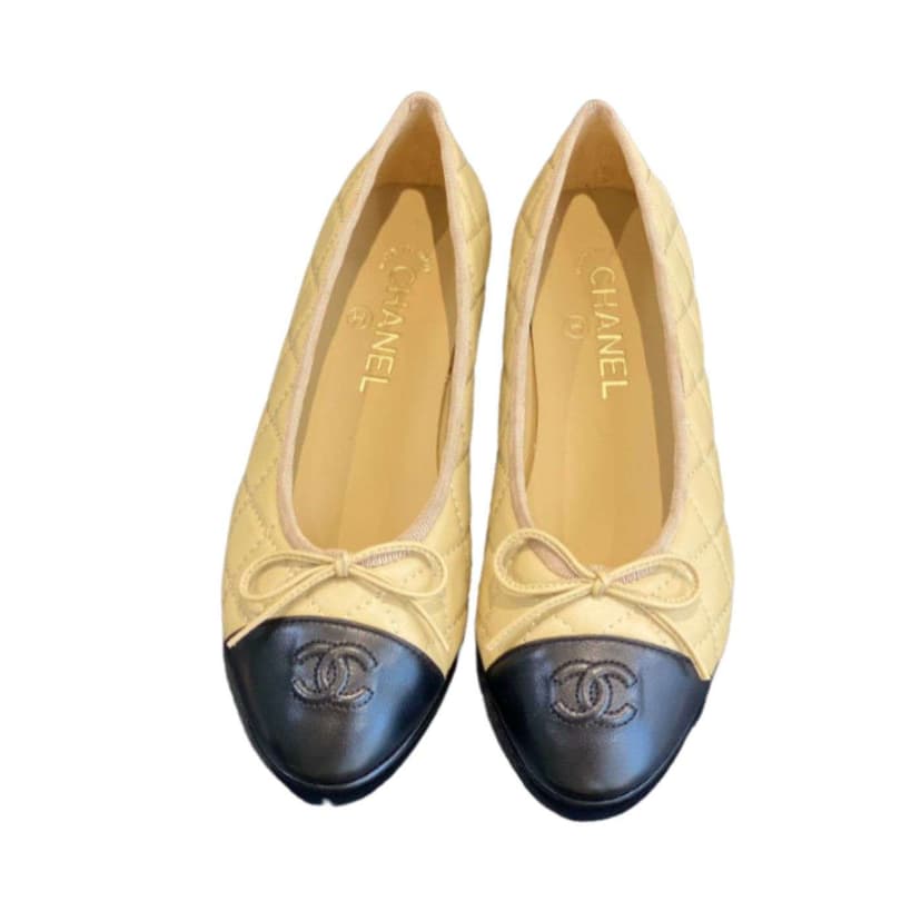 Chanel Ballet Flats Beige For Women