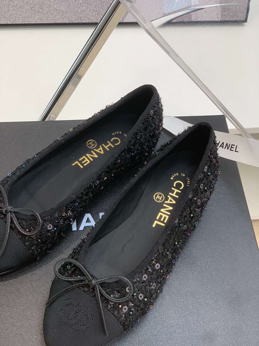 Chanel Ballet Flats Black For Women