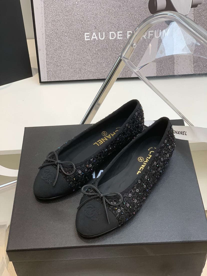 Chanel Ballet Flats Black For Women