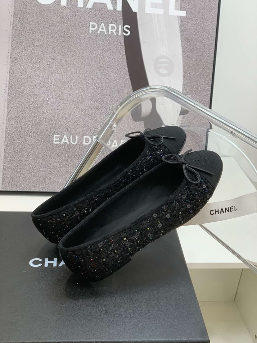 Chanel Ballet Flats Black For Women