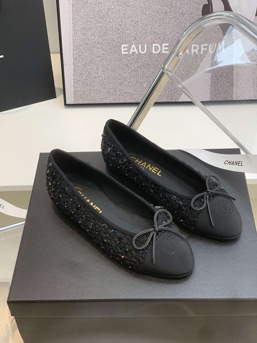 Chanel Ballet Flats Black For Women