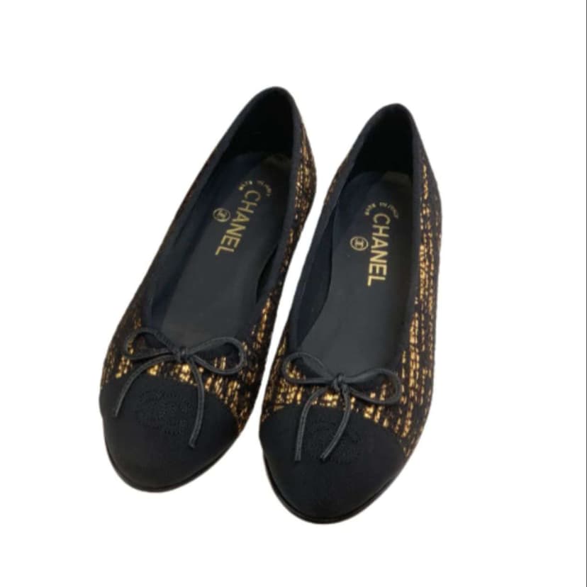 Chanel Ballet Flats Gold For Women