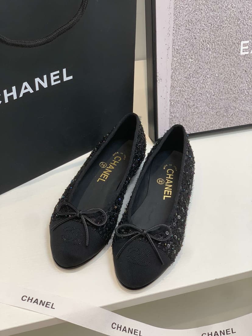 Chanel Ballet Flats Black For Women