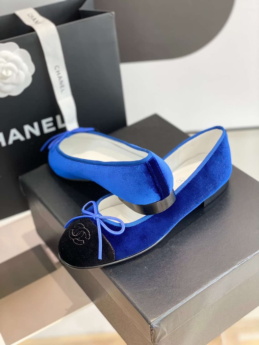 Chanel Ballet Flats Blue For Women