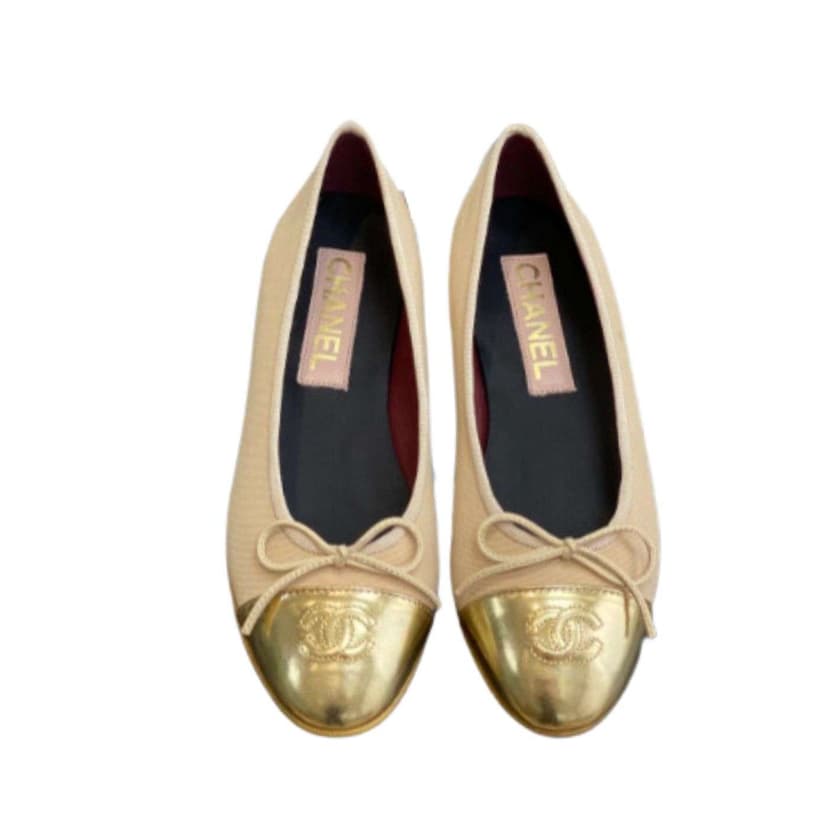 Chanel Ballet Flats Gold For Women