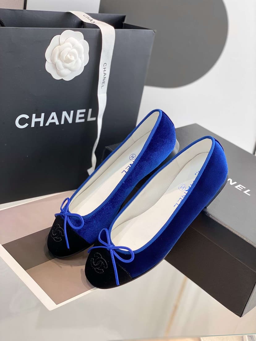 Chanel Ballet Flats Blue For Women