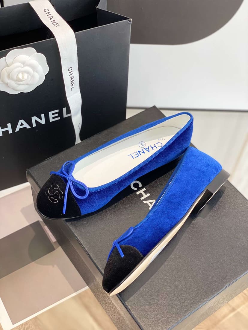Chanel Ballet Flats Blue For Women