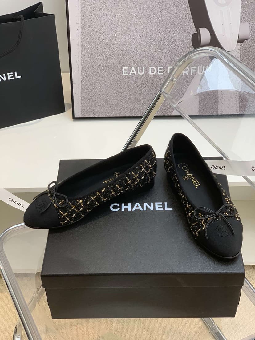 Chanel Ballet Flats Brown For Women