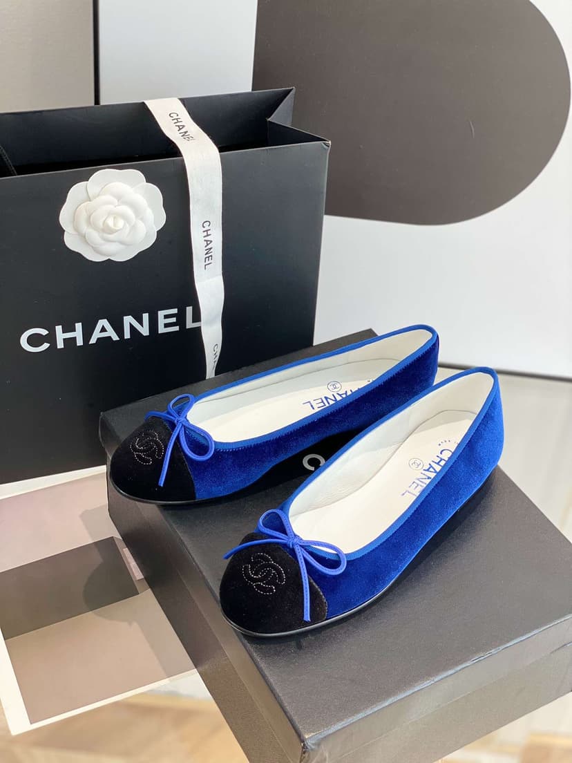 Chanel Ballet Flats Blue For Women