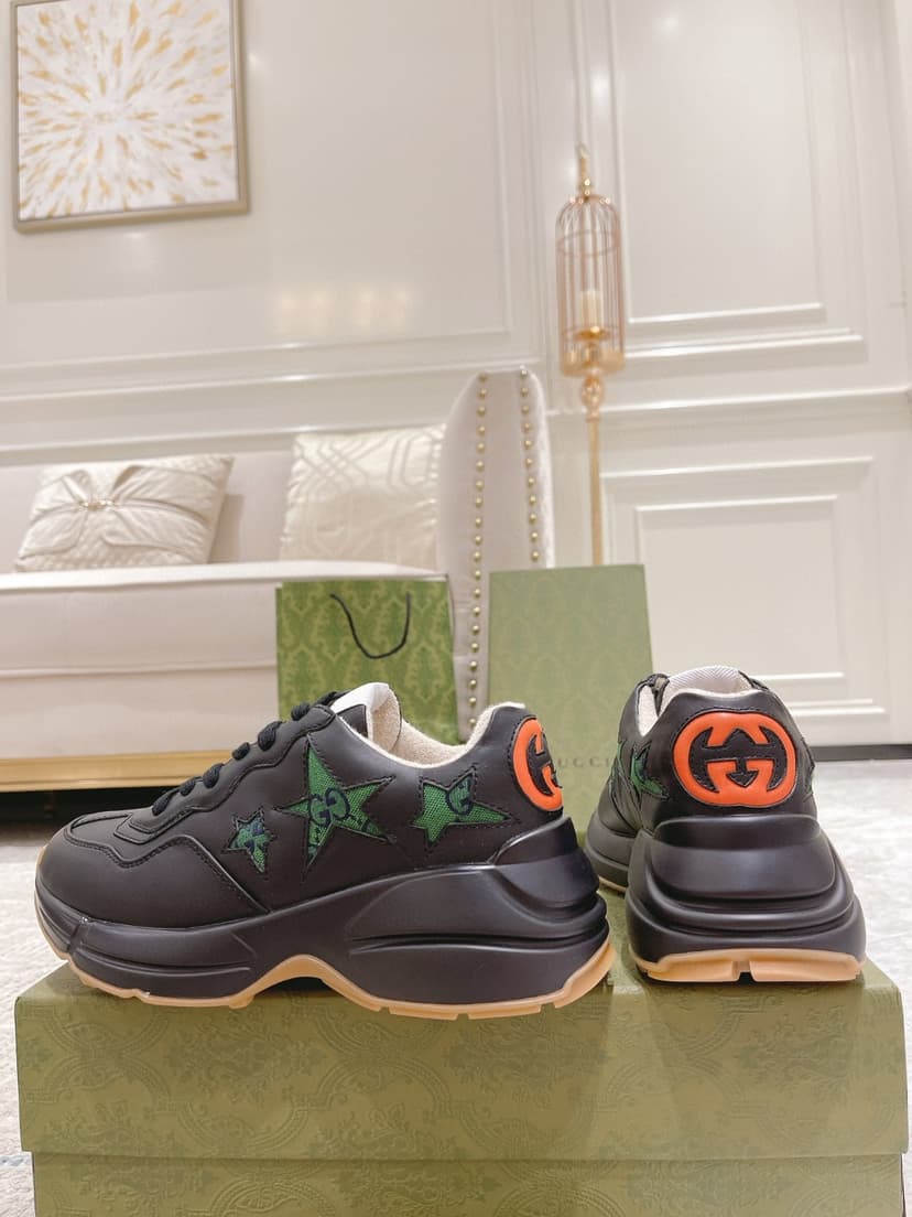 Gucci Rhyton Sneaker With Stars Black For Men 665604 2SHD0 1060
