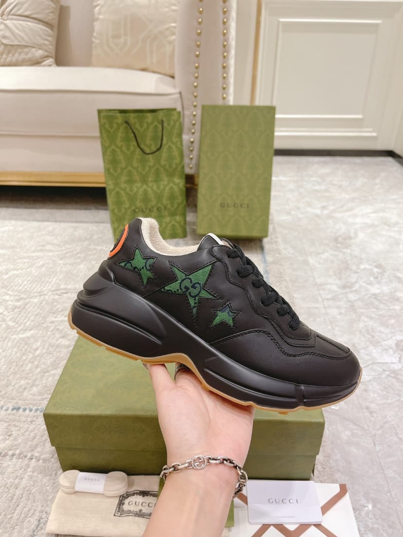 Gucci Rhyton Sneaker With Stars Black For Men 665604 2SHD0 1060