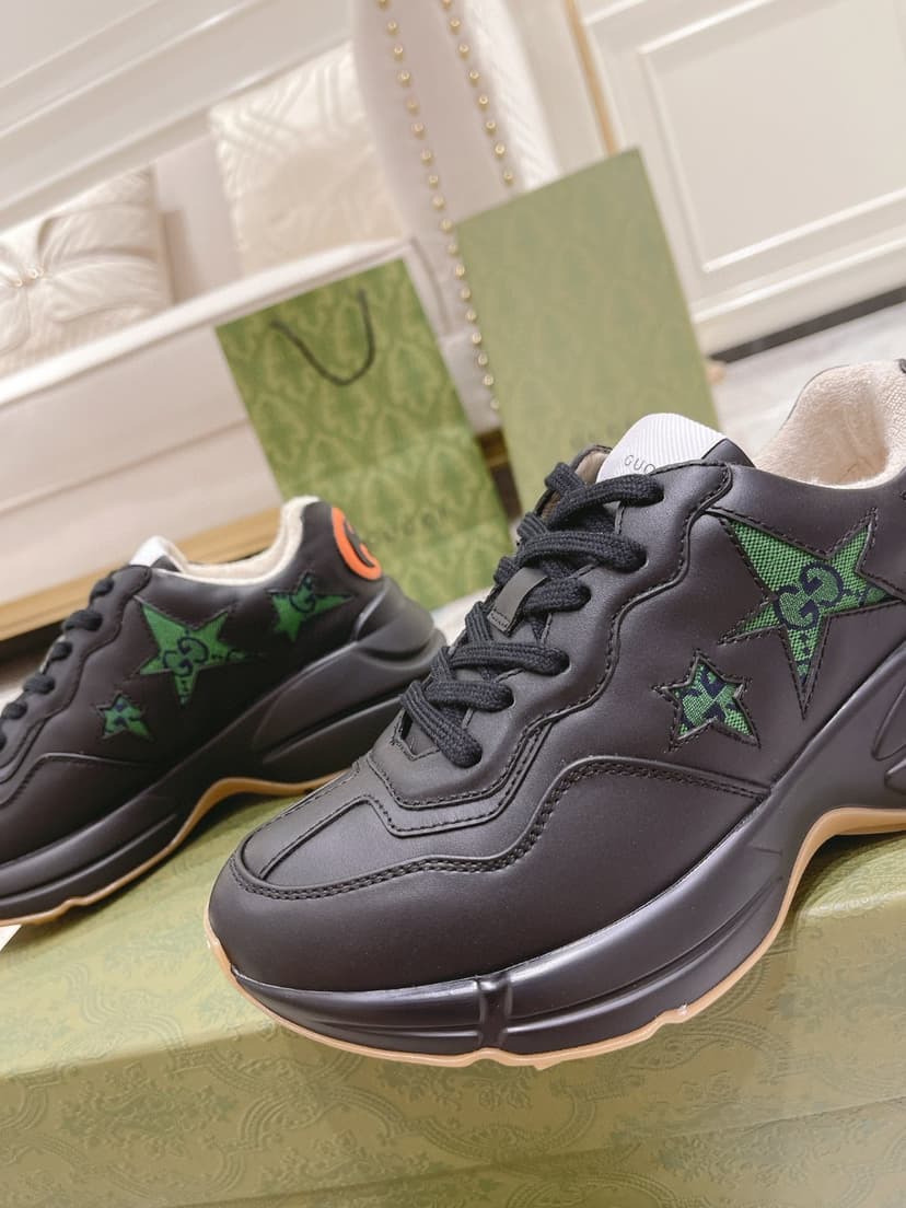 Gucci Rhyton Sneaker With Stars Black For Men 665604 2SHD0 1060