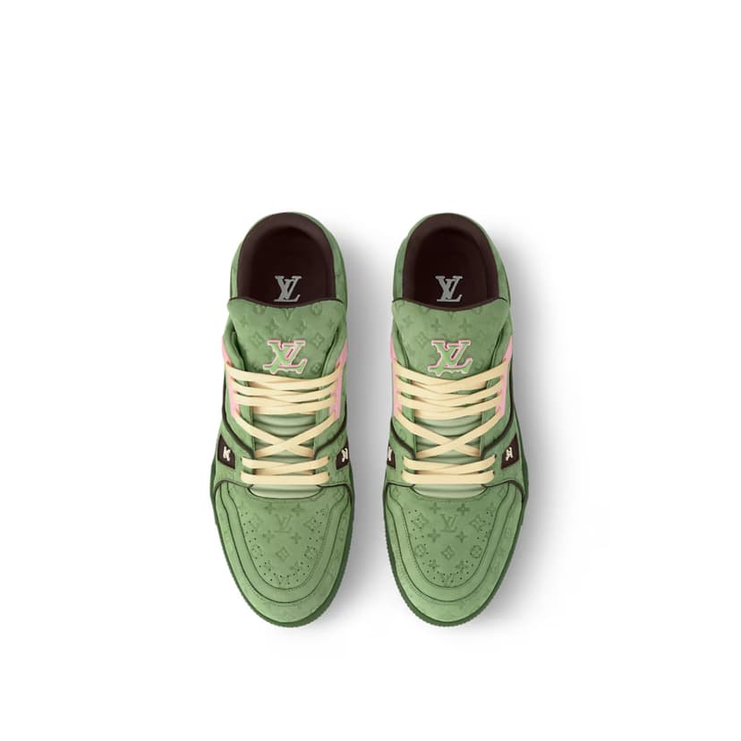 Louis Vuitton Trainer Sneaker Green For Men 1ACR6E