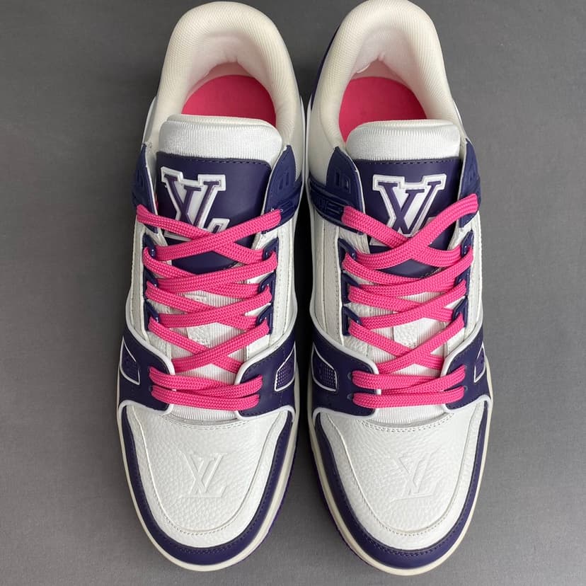 Louis Vuitton Trainer Sneaker Mix Of Materials White/Purple Virgil Abloh For Men LV