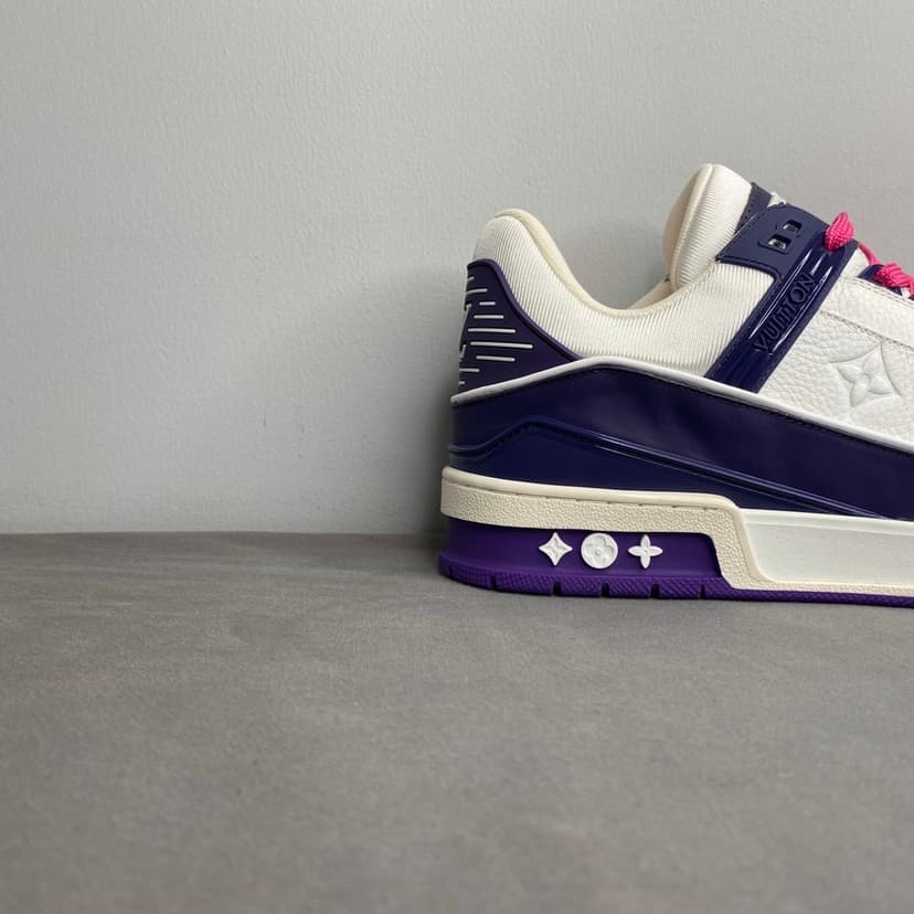 Louis Vuitton Trainer Sneaker Mix Of Materials White/Purple Virgil Abloh For Men LV