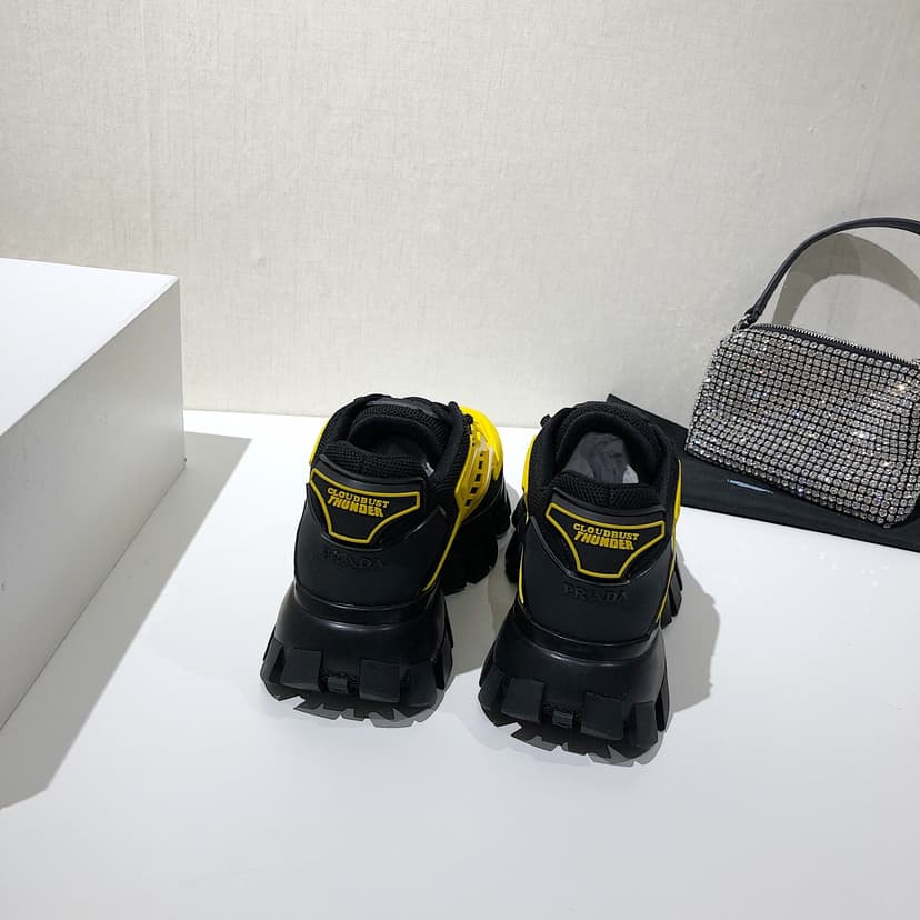 Prada Cloudbust Thunder Sneakers Yellow/Black For Women 2.4in/60mm PRD 2EG293_3LFV_F0010
