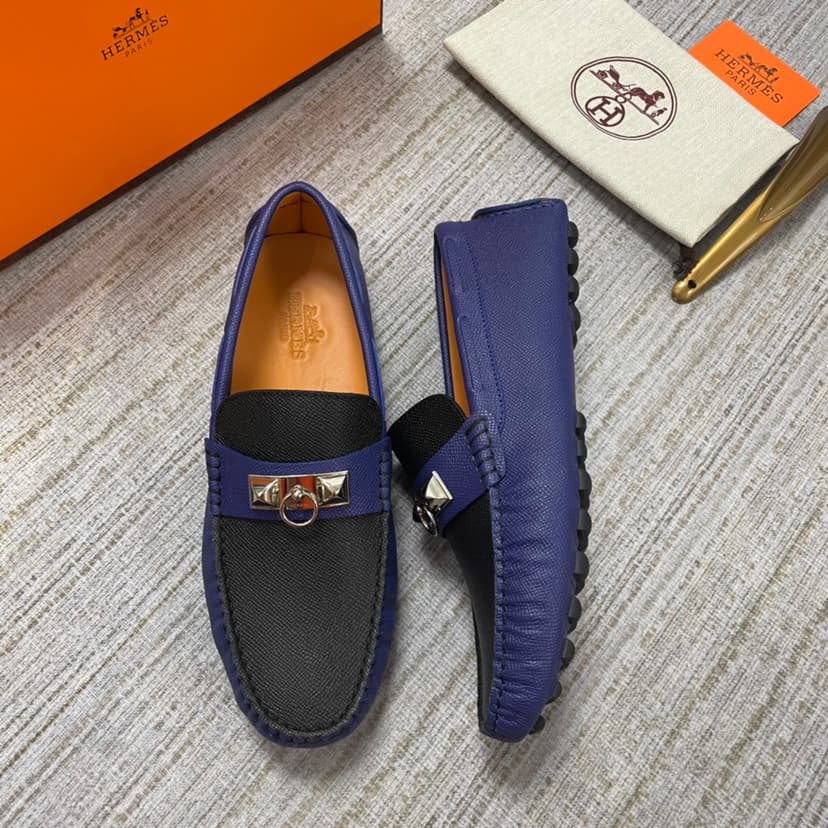 Hermes Irving Loafer Blue/Black For Men