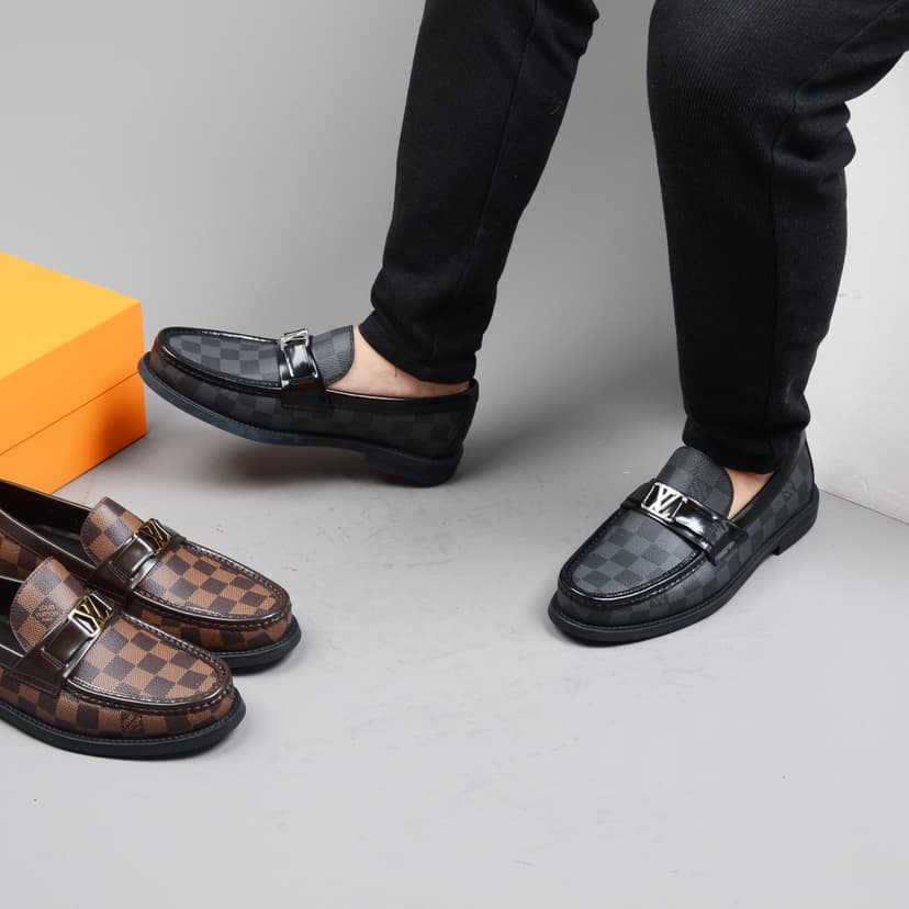 Classic Black Moccasin Shoes For Men