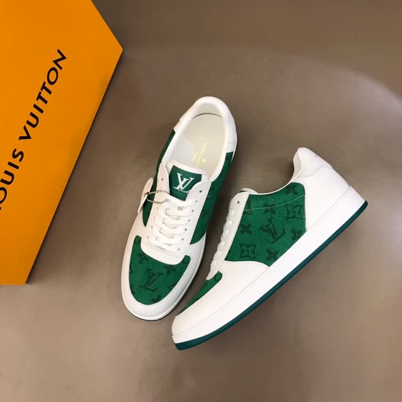 Louis Vuitton Rivoli Sneaker Monogram Metallic Canvas Green/White For Men LV