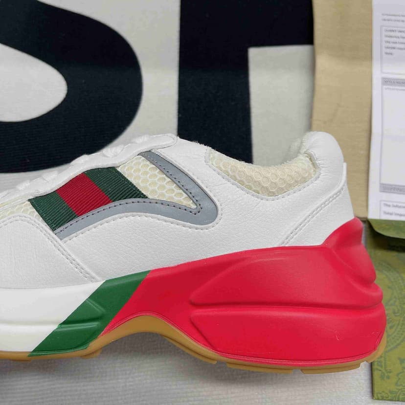 Gucci GG Rhyton Sneaker White And Red For Men