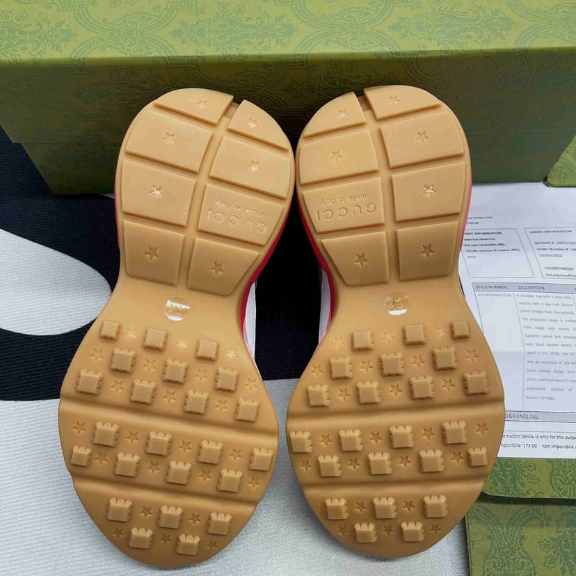 Gucci GG Rhyton Sneaker Pink And Red For Men