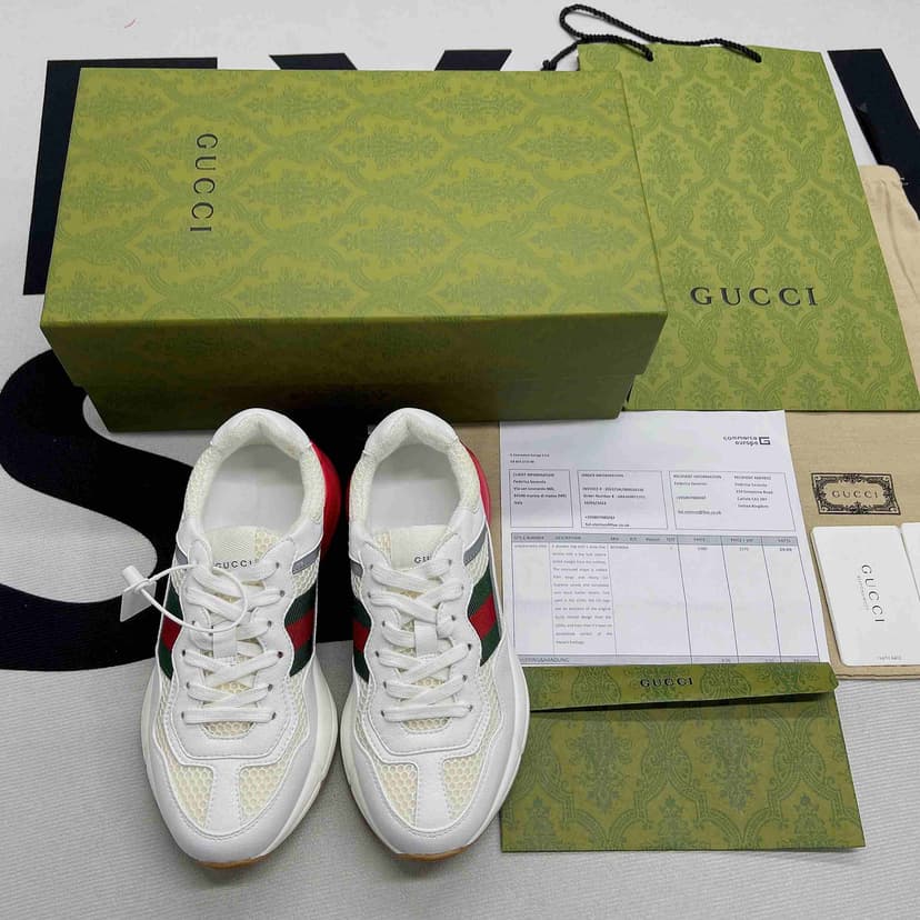 Gucci GG Rhyton Sneaker White And Red For Men