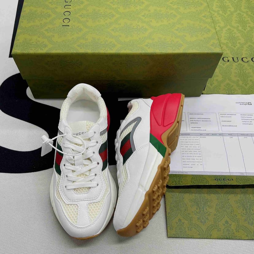 Gucci GG Rhyton Sneaker White And Red For Men