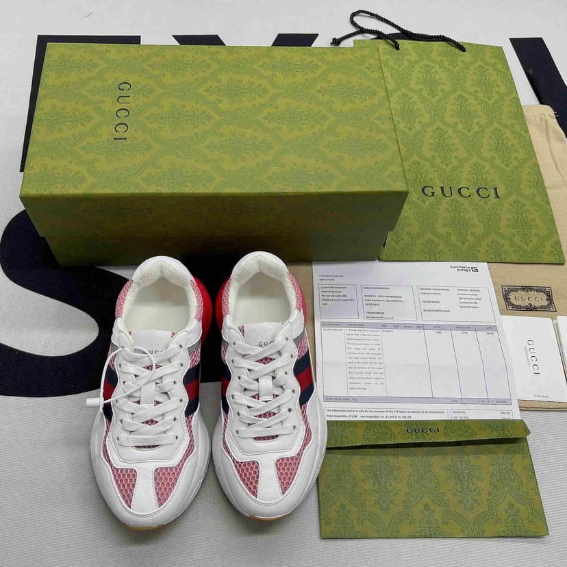 Gucci GG Rhyton Sneaker Pink And Red For Men