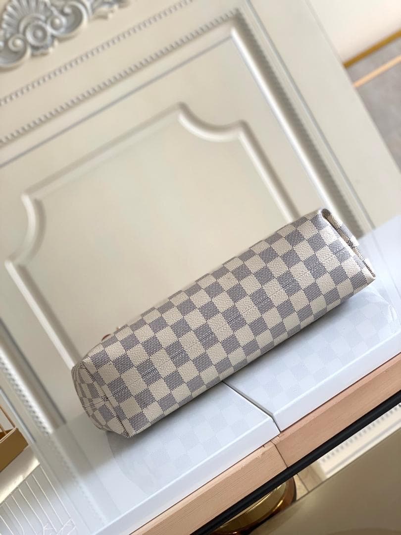 [True-to-ORIGINAL] Louis Vuitton Graceful PM Bag Damier Azur Canvas Rose Ballerine Pink For Women 35cm/13.8in N42249