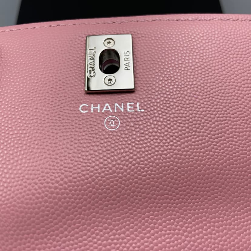[True-to-ORIGINAL] Chanel Clutch With Chain Pink 7.3in/18.5cm For Women