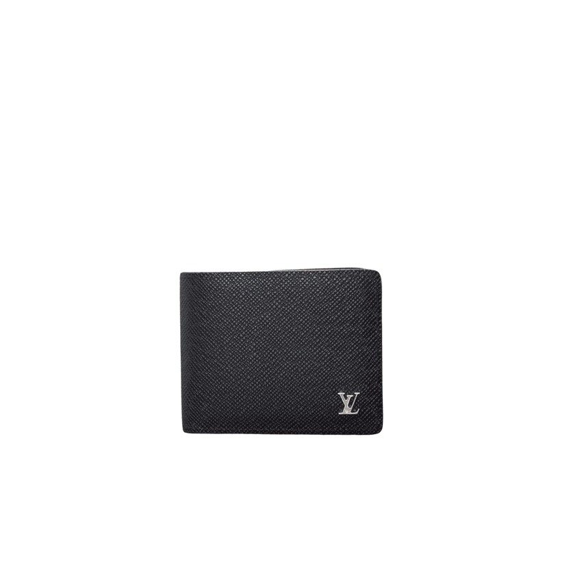 Louis Vuitton Multiple Wallet Taiga Black For Men, Men's Wallet 4.5in/11.5cm LV M30295